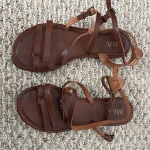 MIA Women's Tan Strappy Sandals